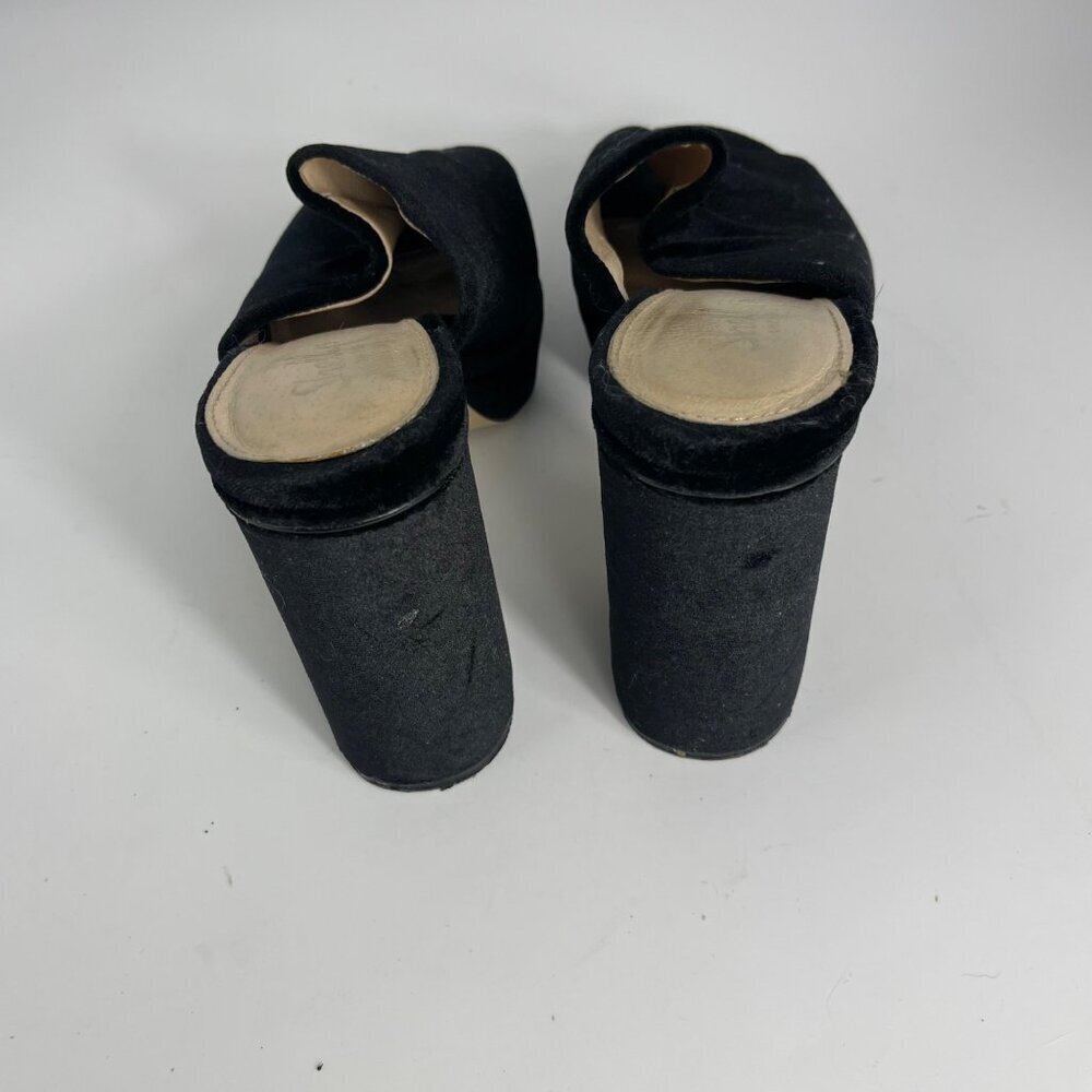 Shellys London “Dalia” Black Velvet Chunky Heel Sandals – Women’s Size 38 - Picture 6 of 9
